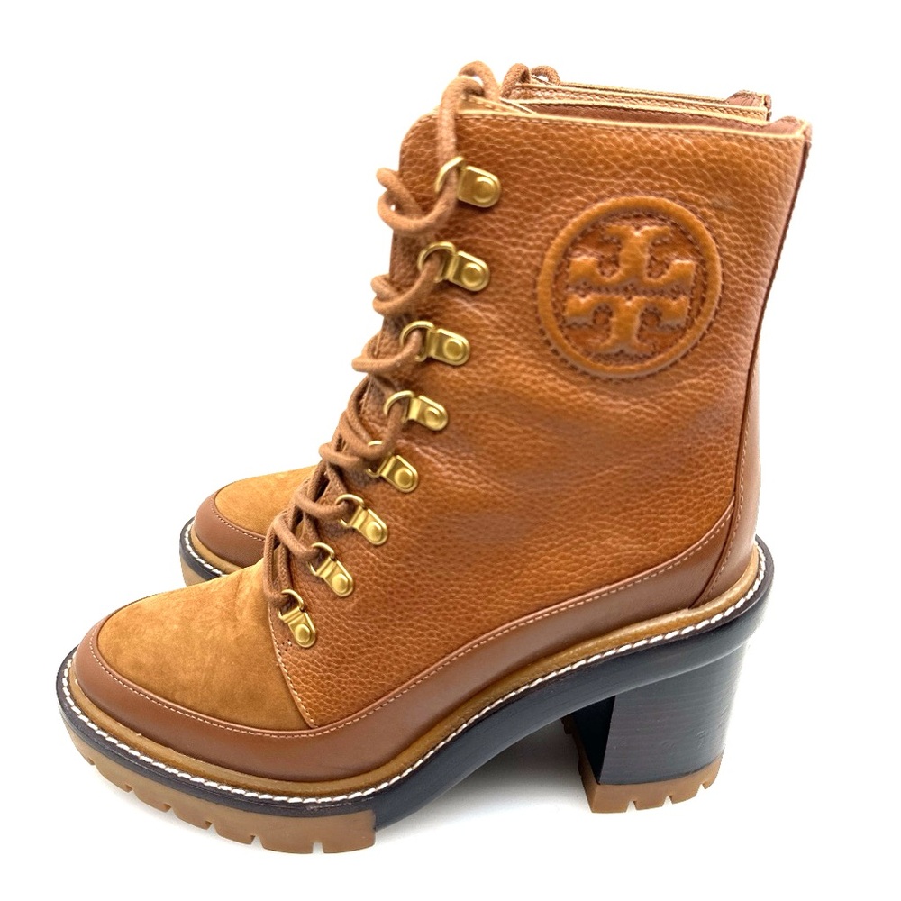 Tory Burch Miller 95mm Lug Sole Anke Boots Color: Toasted Caramel 7.5 w/dust bag - Picture 5 of 10